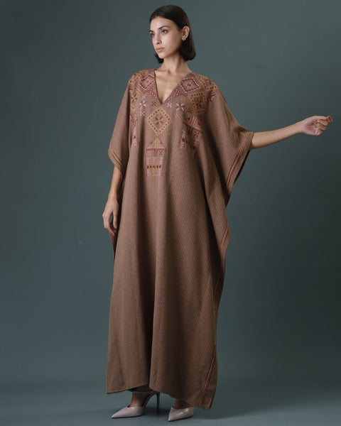 Beige Square Abaya of Al Khalil | الخليل