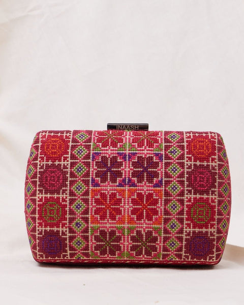 Flat Canvas Clutch- Jerusalem Embroidery | تطريز القدس