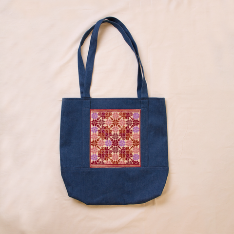 Denim Bag-Small Flowers of Yafa | زهور يافا